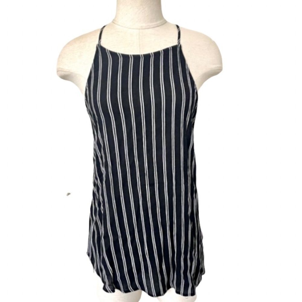 Final Touch black white stripe long tank